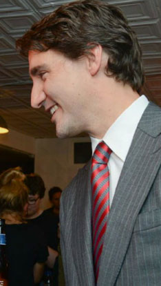 Justin Trudeau Justin Trudeau Justin picks up points for the peak label and the pocket square. (photo and caption courtesy of Elizabeth Gray-Smith, iPolitics.ca)